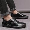 Fashion Split Leather Men Casual Shoes Brand Men Sneakers Breathable Slip-on Mens Loafers Classic Moccasins Comfortable Driving Shoes