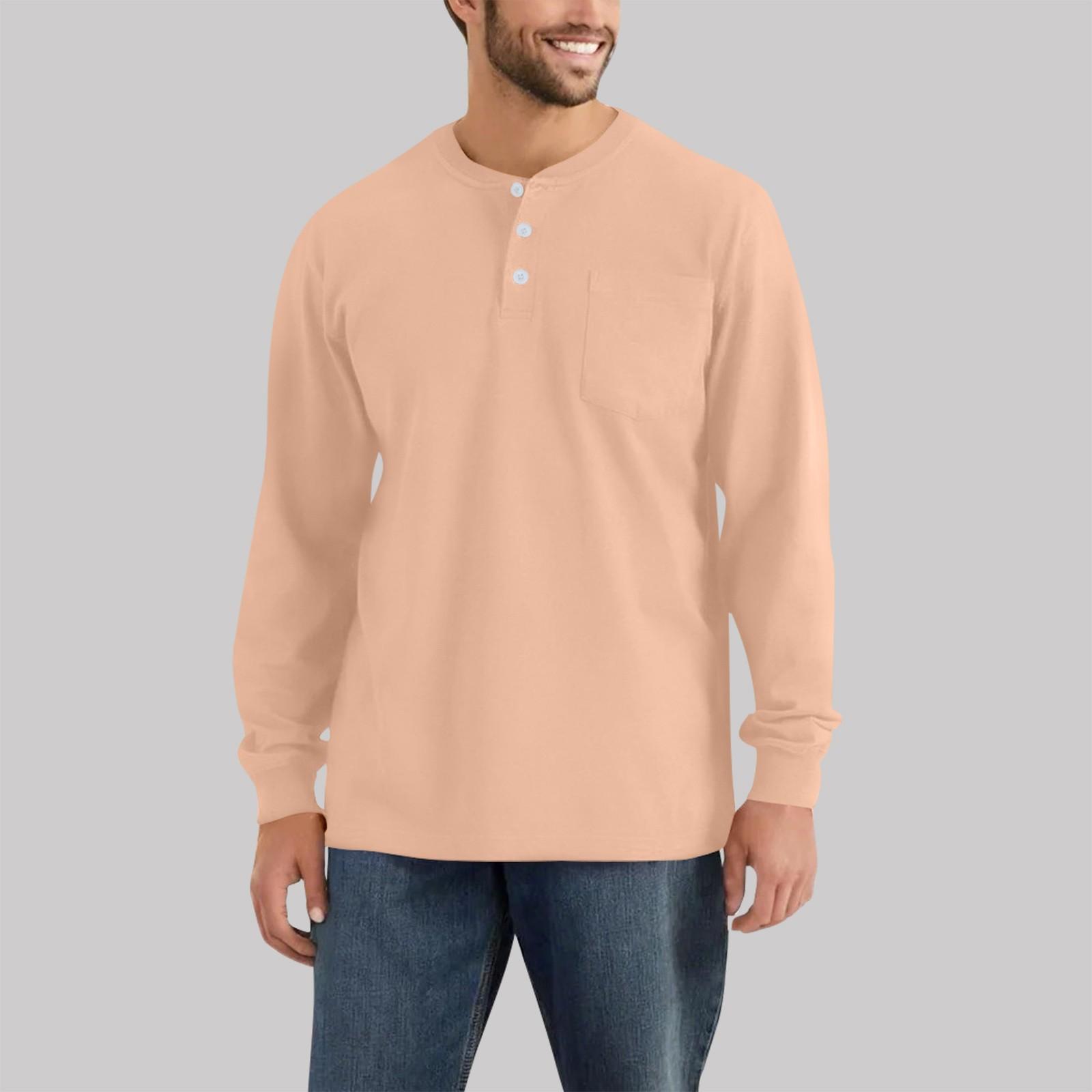 

Чоловічий повсякденний модний комфортний однотонний пуловер із круглим вирізом і ґудзиками L