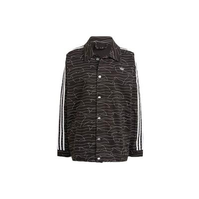 Originals Veste boutonnée ample à motif polo vintage américain pour femme Noir GN4466