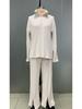 2025 European & American Fall Ribbed Knit Zipper Homewear Two-Piece Set