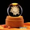 Peony 3D Crystal Ball Night Light - Creative Ornament & Birthday Gift for Qixi Festival