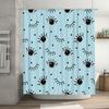Blue Waterproof Shower Curtain with Black Eyelash Print for Bath Room Decor Modern Home Bathroom Accessories 180X240cm (1 Set On