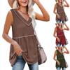 Women's Fashionable Casual V-neck Sleeveless Vest Top