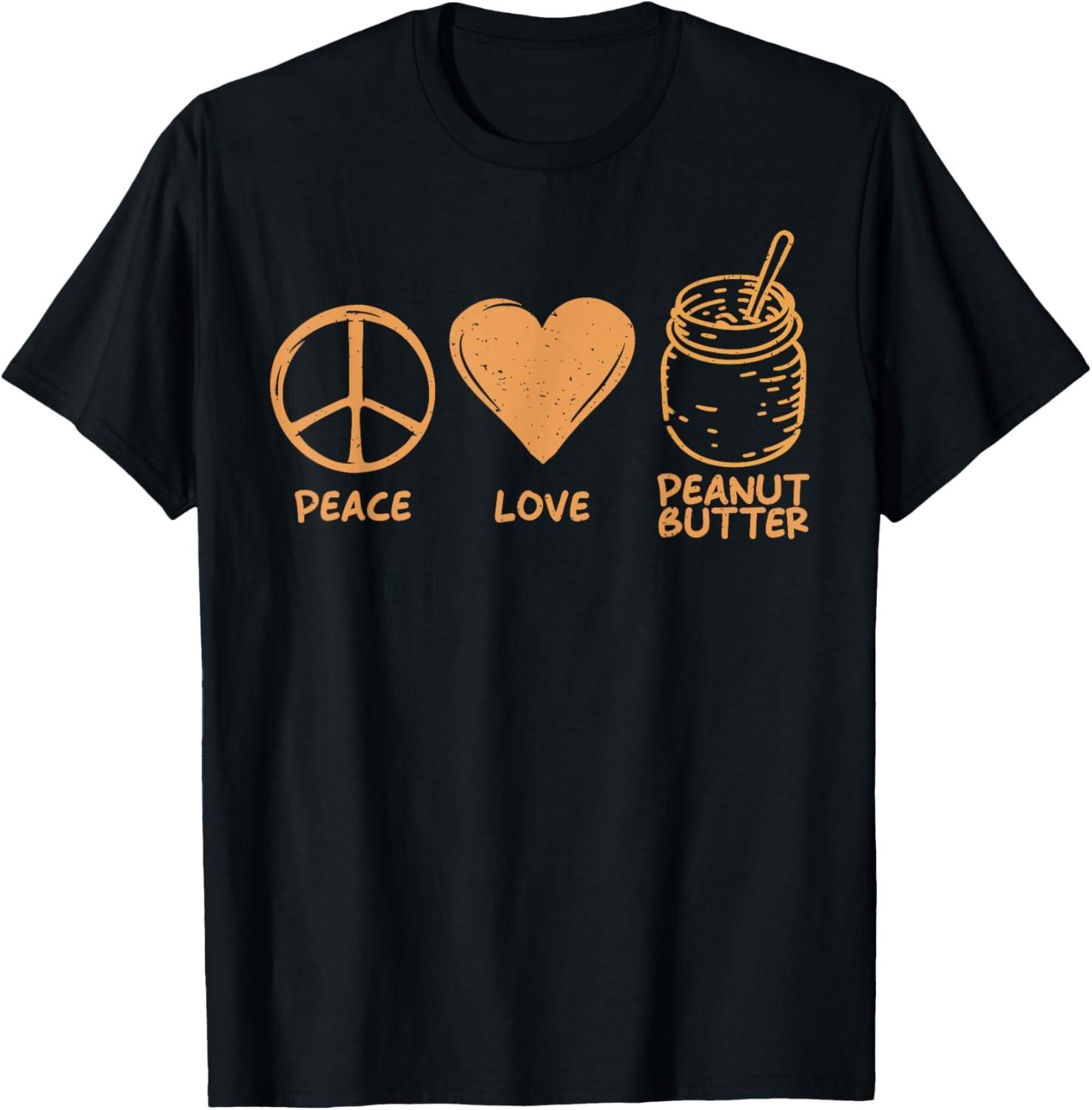 Peace Love Peanut Butter Lovers T-Shirt S разноцветный