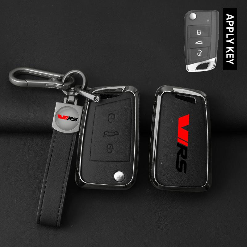 

Suitable for Skoda VIRS Kamiq Karoq Roomster Superb Kodiaq Octavia Fabia Rapid Citigo car key case alloy leather Car key buckle