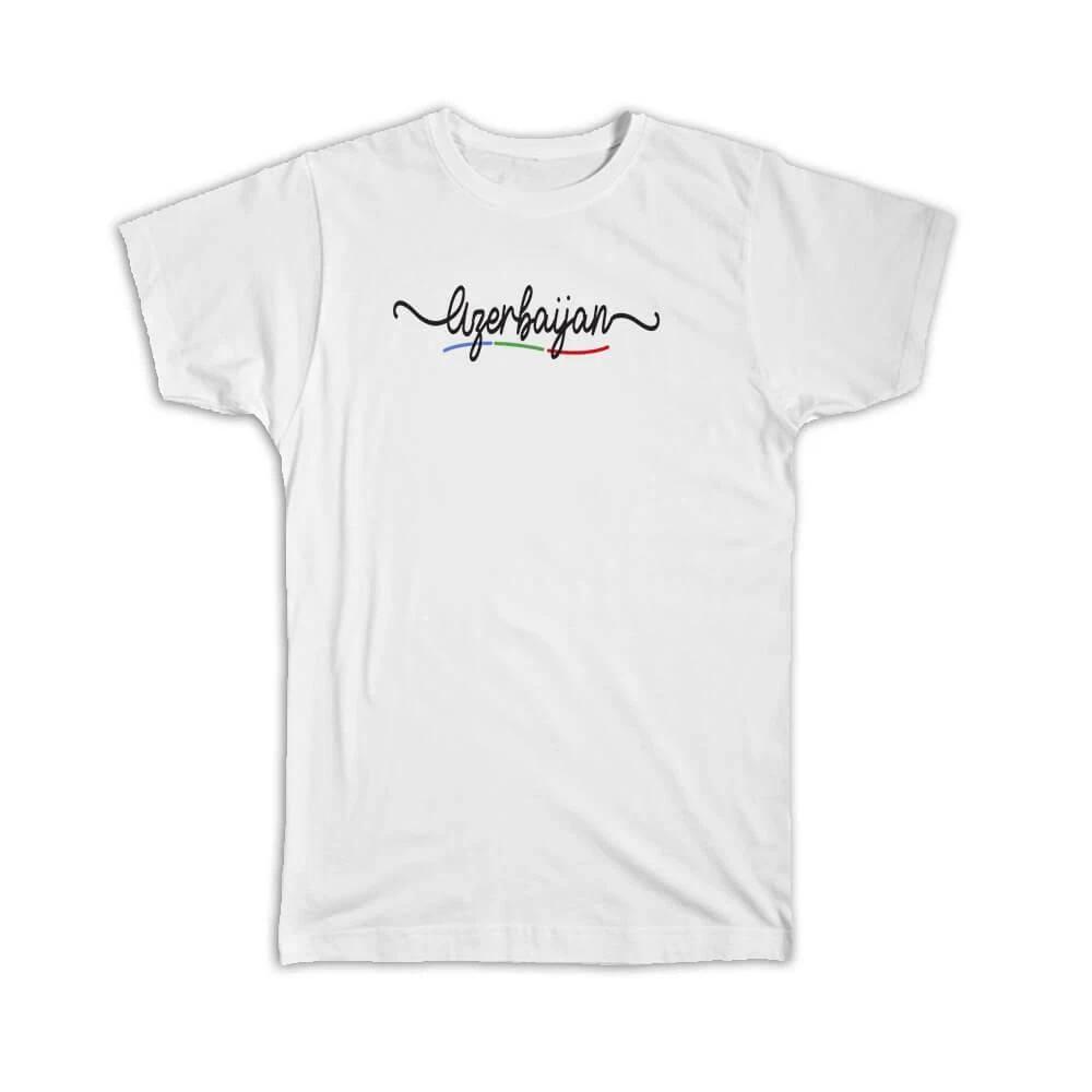 Gift T-Shirt : Azerbaijan Flag Colors Azerbaijani Travel Expat Country 2XL