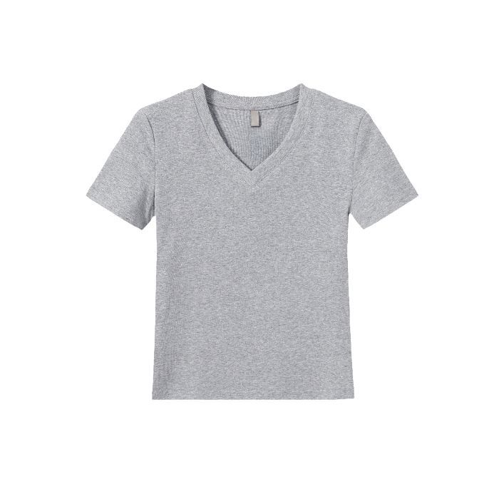 Black v-neck short-sleeved t-shirt women's summer slim-fit front shoulder bottoming shirt with a new top inside