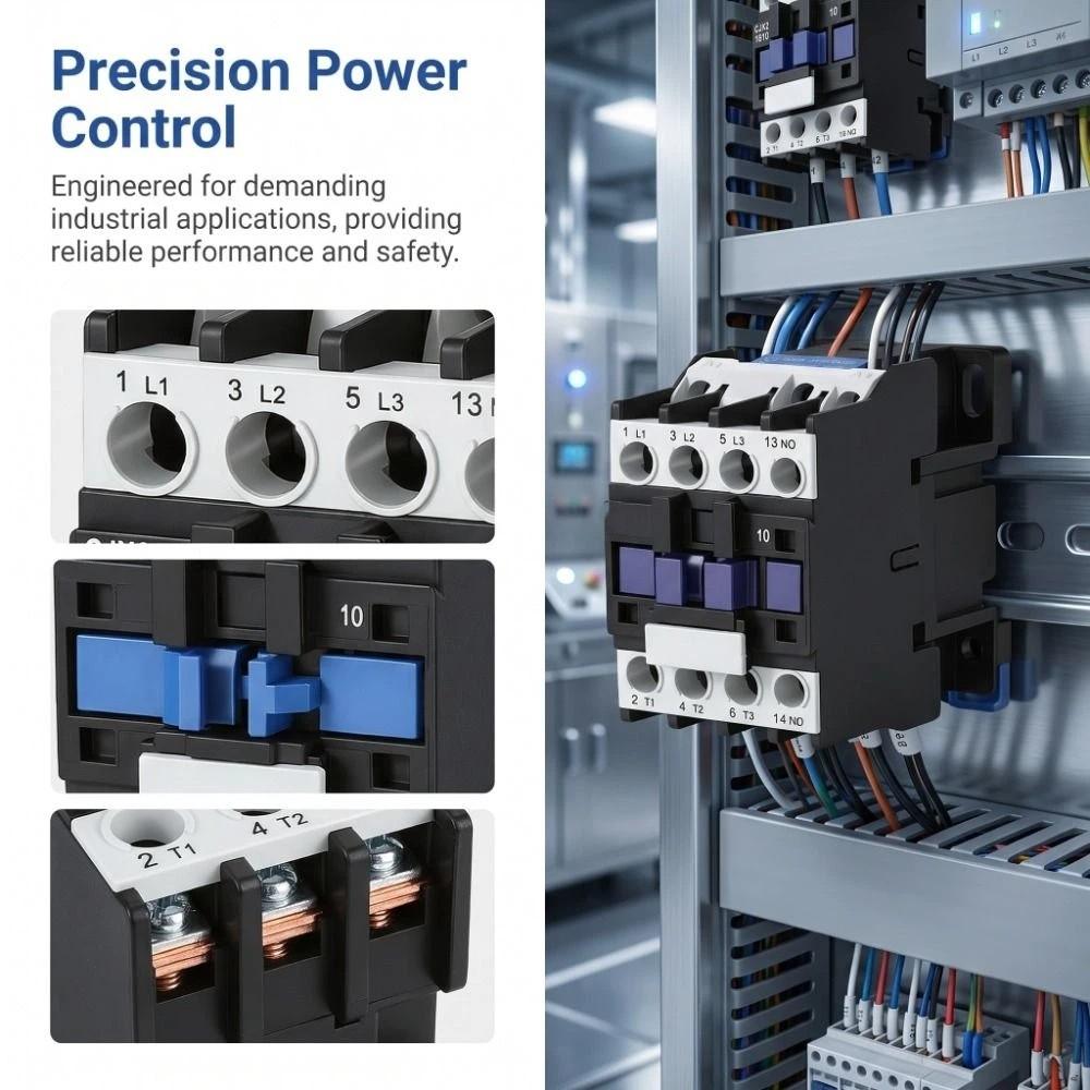 12A Rated Current AC Contactor 380V Coil Voltage Industrial Contactor Industrial Control