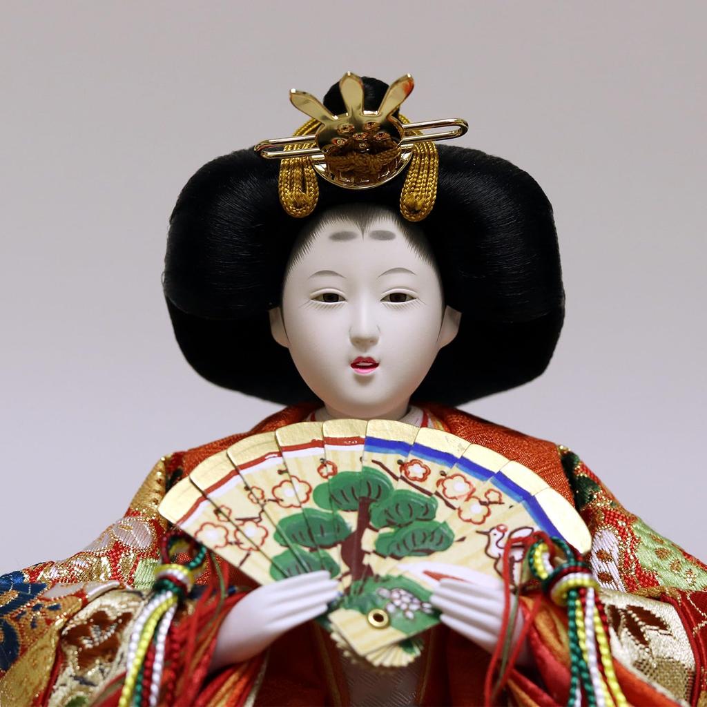 Hina Emperor and Empress Display Black Lacquered Glass Display W x 28cm D x 38cm Item Dolls, Case, Case, 55.4cm H, Number 04-3-17