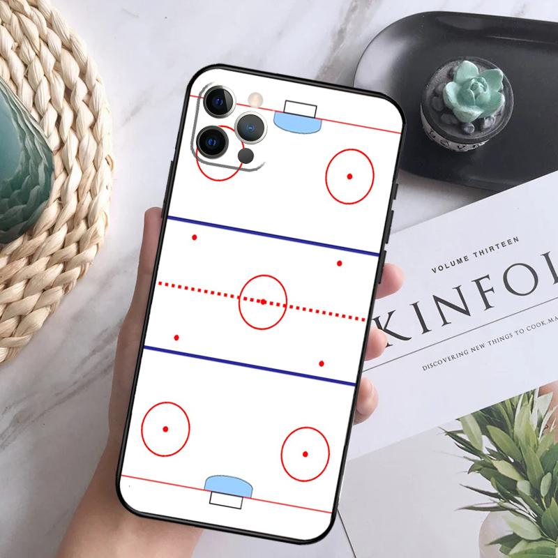 Ice Hockey Rink Phone Case For iPhone 16 15 14 13 12 11 Pro Max 12 13 Mini 7 8 16 Plus X XR XS Max Cover