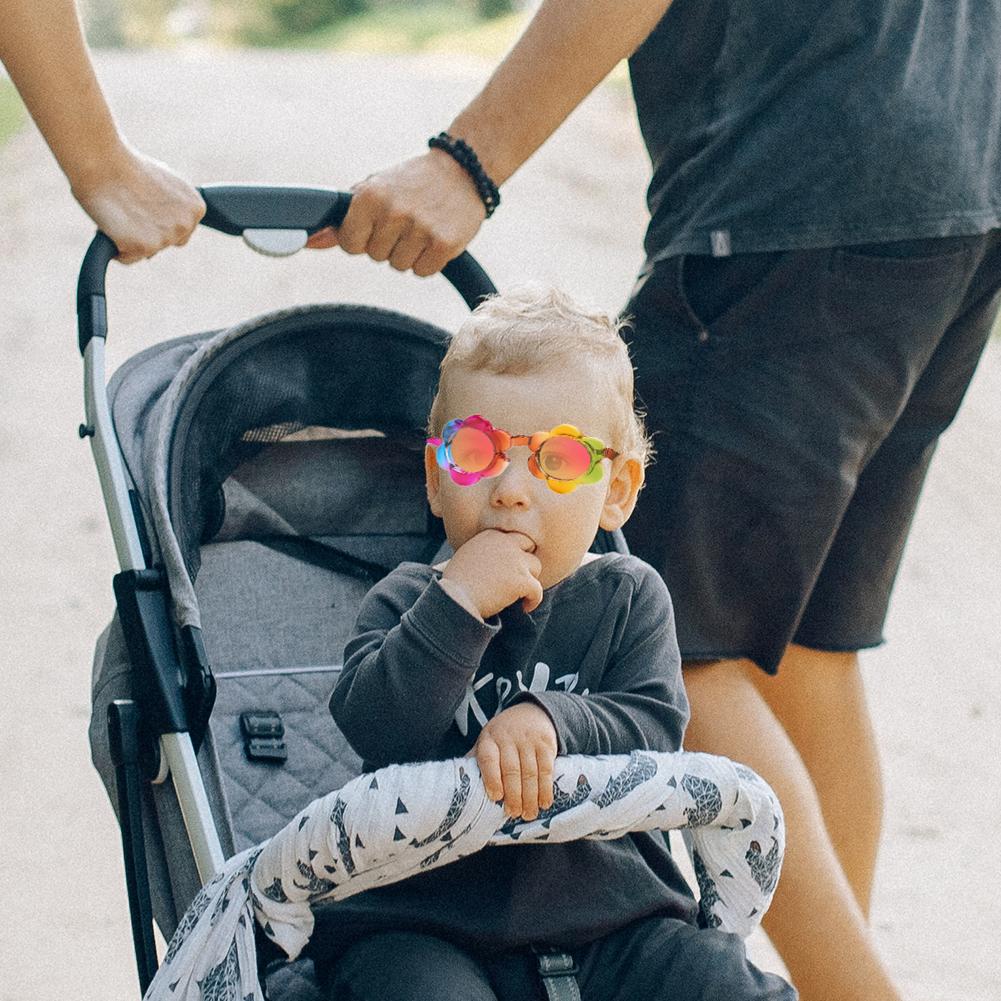 Kids Flower Sunglasses Rainbow Colorful Cute Round Kid Eyewear For Toddler Kids Boy Girls Outdoor Activities