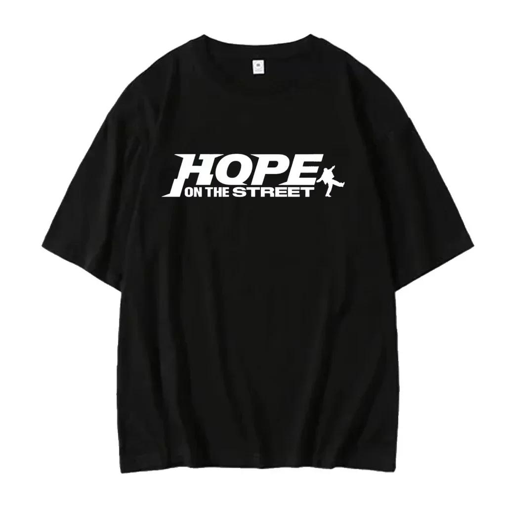 Hope On The Stage Street Kpop Fan Top Unisex Women TShirt JHOPE LA World Tour Happy JIN Graphic Print ONeck Summer Casual Tshirt