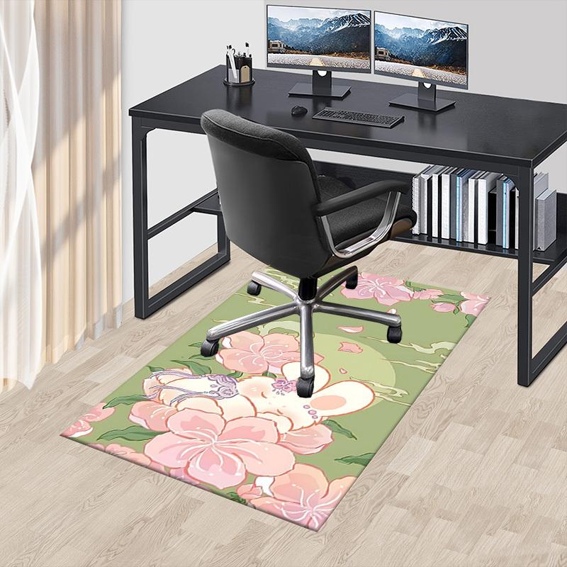 1 Stück Floral Bunny Teppich Ultra Weich, Dick & Saugfähig, Rutschfeste Maschinenwaschbare Matte für Eingangsbereich