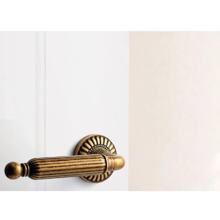 Luxury French Sunflower Yellow Bronze Bedroom Door Lock Indoor Door Handle Silent Split Lock Retro American Wooden Door Lock