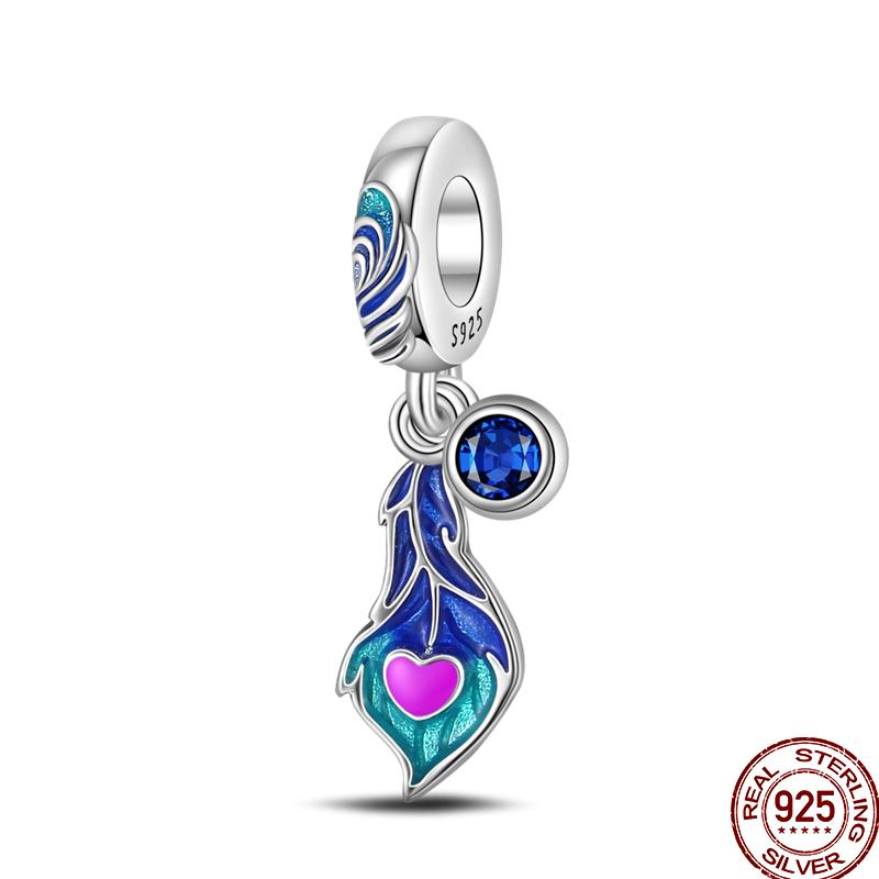 Copper Blue Mountains Airplane Stars Moon Blessing Charm Beads Suitable For 3Mm Original Bracelet Diy