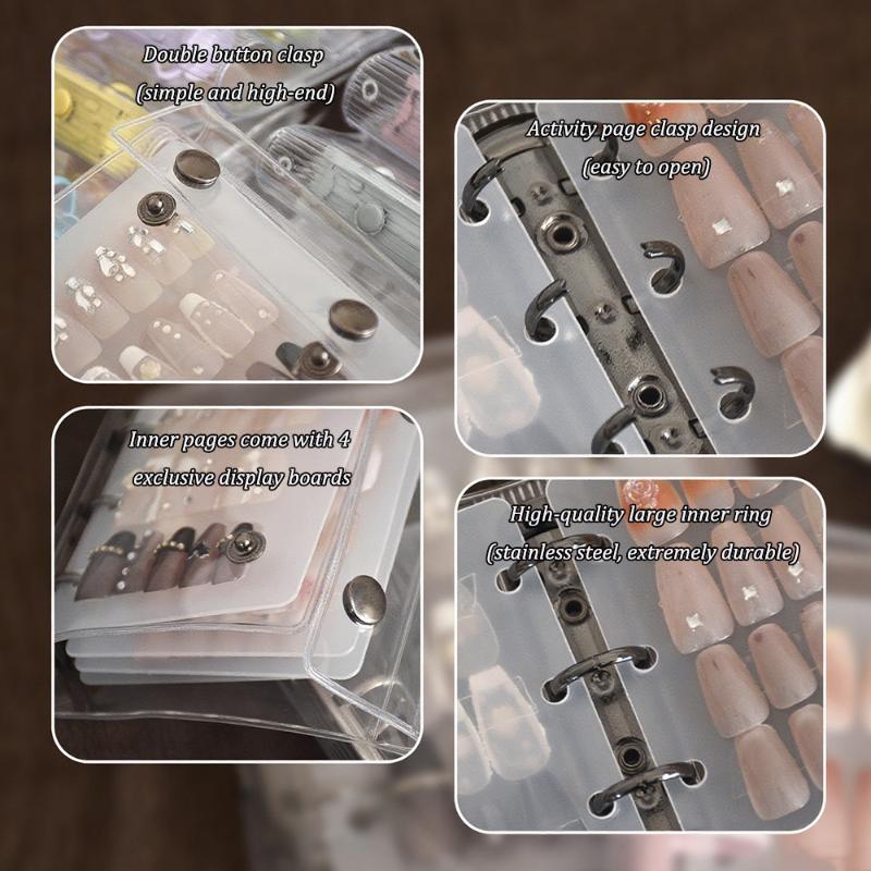 Nagelkunststück Falschnagel Aufbewahrungsbuch Doppelschnalle 3 Löcher Kartenclip Displaytafel DIY Einfaches Album Aufbewahrungsbuch
