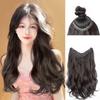 22Inch Synthetic V-shaped 4 Clips One Piece Long Curly Water Wave Clips In Hair Extensions Hair Pieces For Women 2028