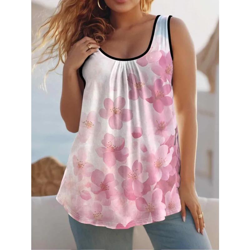 Summer Creative Colorful Beautiful Butterfly Print Women's Sleeveless Vest Casual Loose Fashionable Comfortable Vest