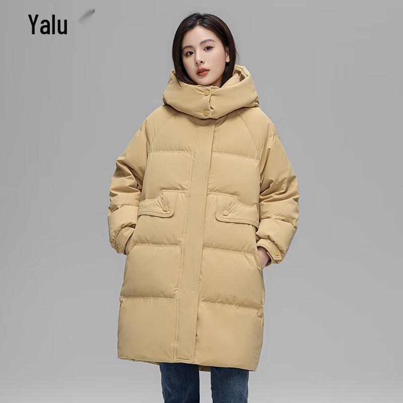 Yalu 2025 Winter Women's Mid-Length Hooded Down Jacket