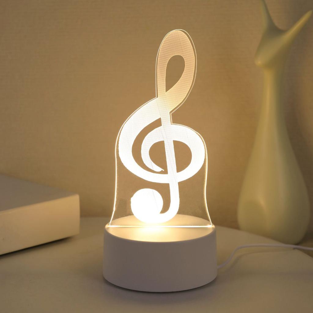 USB 3D Note Shaped Night Lights, Musician Collection Lights, Bedroom Party and Holiday Decoration Lights, Friend Gift Lights.
