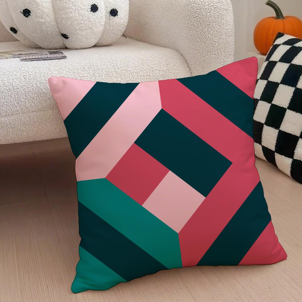 Exotic Portuguese Style Geometric Graphics Art Cushion Cover Throw Pillow Cover Hidden Button Durable Polyester Chair Cushion