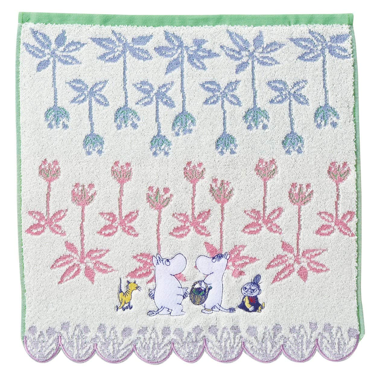 Marushin Hand Towel MOOMIN 34 x 36cm Blooming Maze Applique Embroidery Untwisted Yarn 1405015300