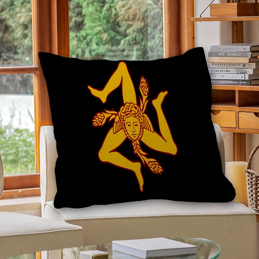 S-Sicilian Flag Pillow Cover Design cushion Cover decor Holiday Decorati