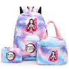 3ks/set Anime Demon Slayer Batoh pro dívky Chlapci Back To School Bag with Lunch Bag Student Bookbag Muži Ženy Cestovní taška Mochil