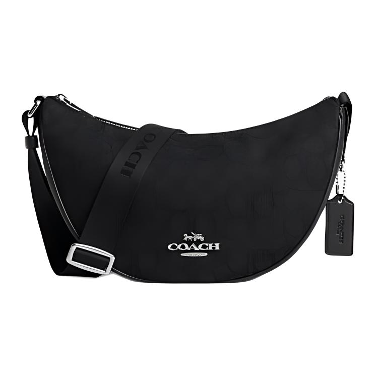 

Coach Pace 29 Top Zip Closure Metal Logo Fabric And Leather Crossbody Shoulder Bag Large Women Bags Black CT822-SBKBK Gift Box Set (Basic Set+Yellow Box)