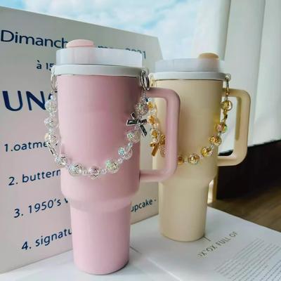 Luxus Perlen Wasserflaschenhalter Becher Griff Riemen Für Stanley Tasse 40/30 oz Zubehör Thermosbecher Schlingenfach mit Riemen