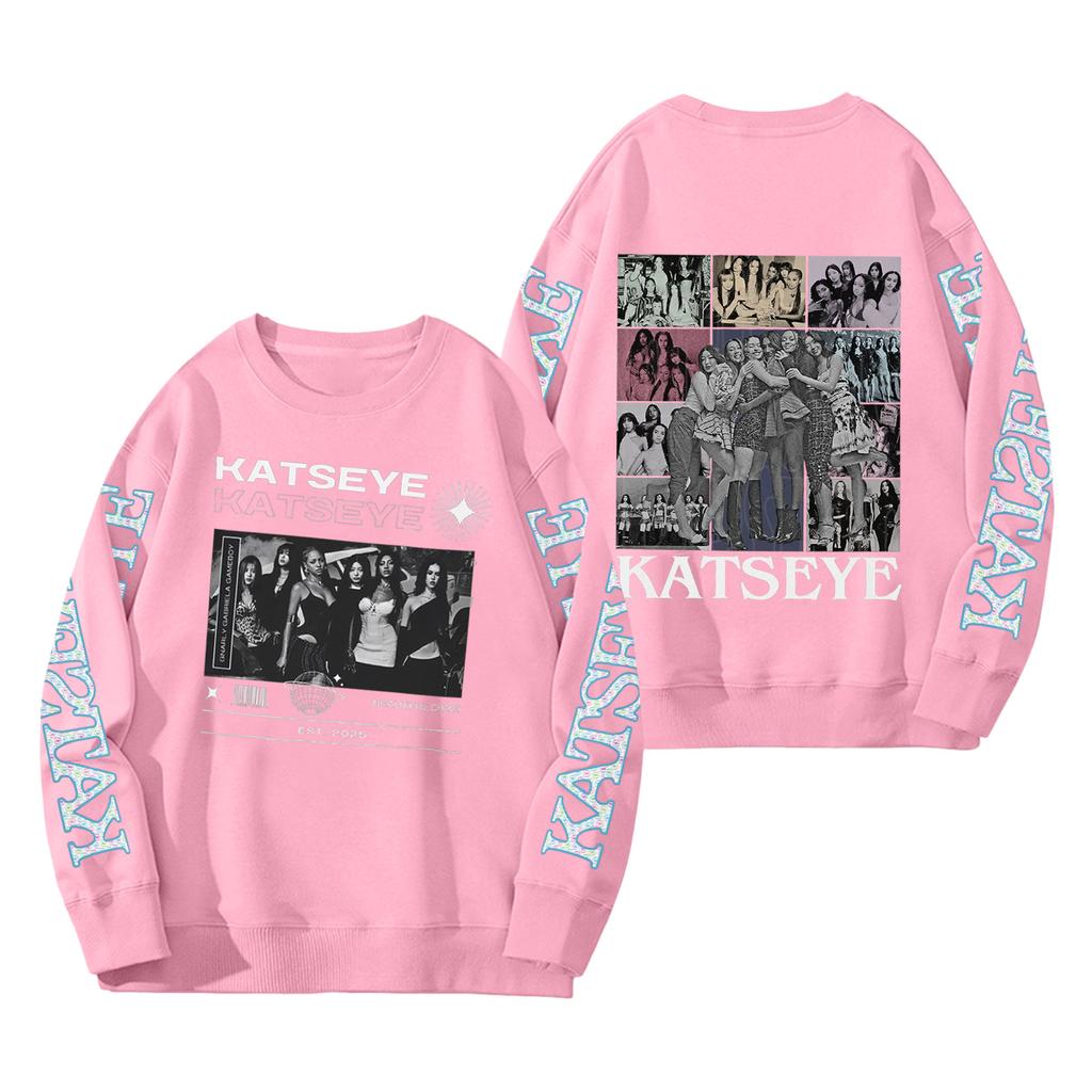 Women's Fashion Long Sleeve Print Round Neck Loose Pullover Sweater Top