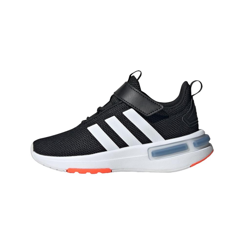 Adidas Racer Tr23 El K Comfortable Non-Slip Breathable Low-Top Casual Shoes Kids Sneakers Black White Fluorescent-Red ID0335