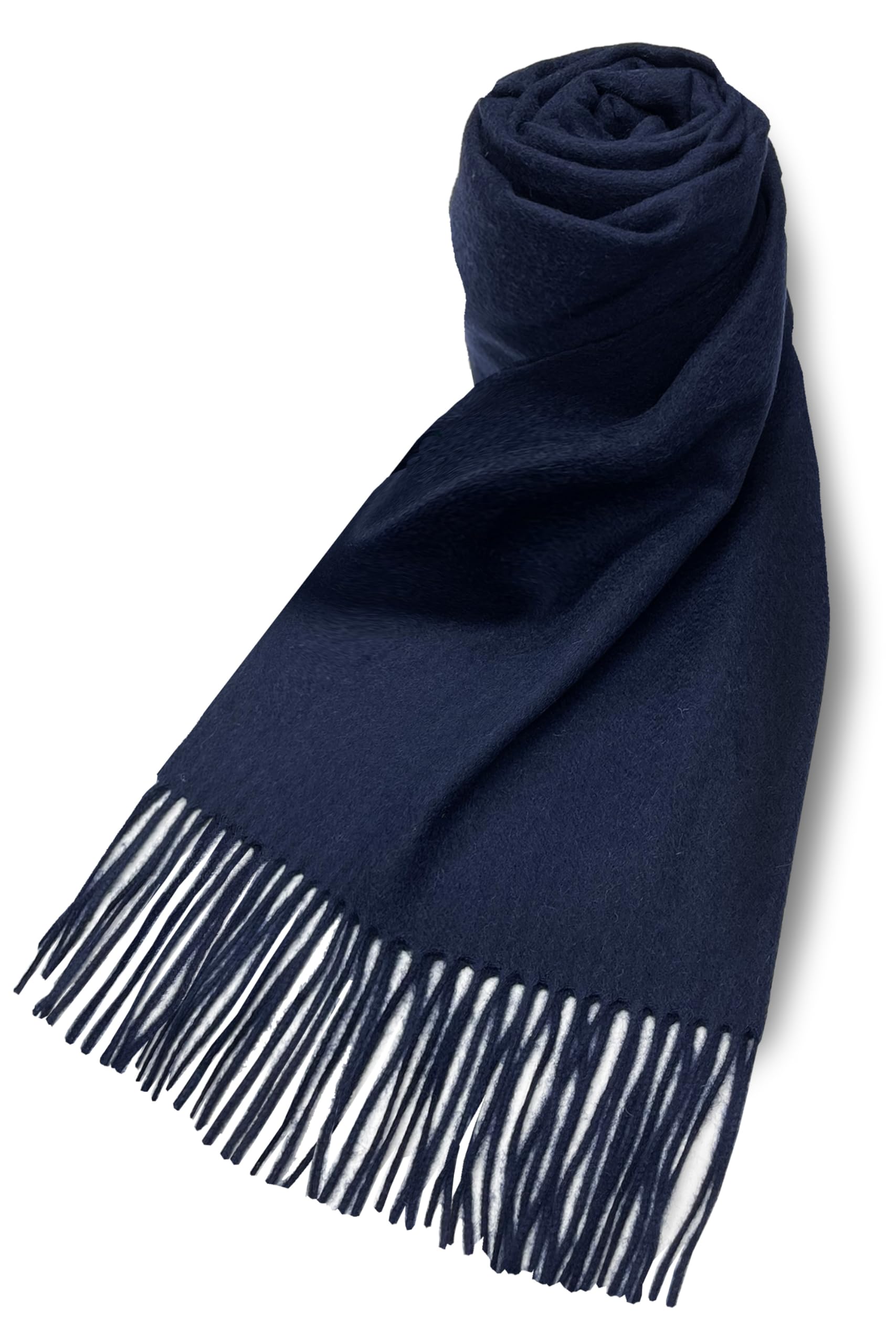 

Vita Natur Cashmere Blend Wool Large x Solid Color 95% Wool, 5% Stole, (190cm 60cm), (Navy)