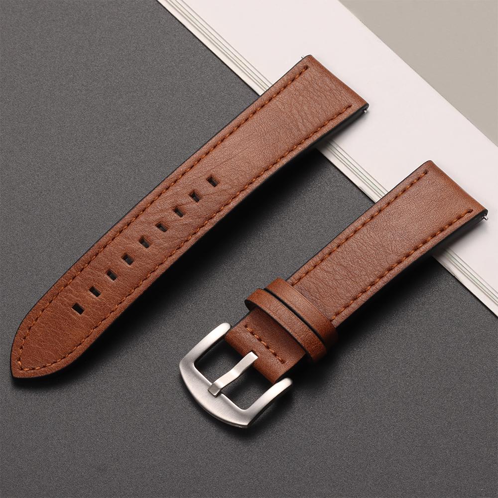 20mm 22mm Lederarmband für Samsung Galaxy Watch 6 5 4 40mm 44mm Gear Armband Vintage Armband für Xiaomi Redmi Watch 3 Active/Lite