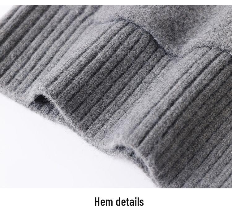 2026 A/W Women's V-neck Knit Cardigan - Mid-length, Solid Color, Loose Fit Sweater Coat