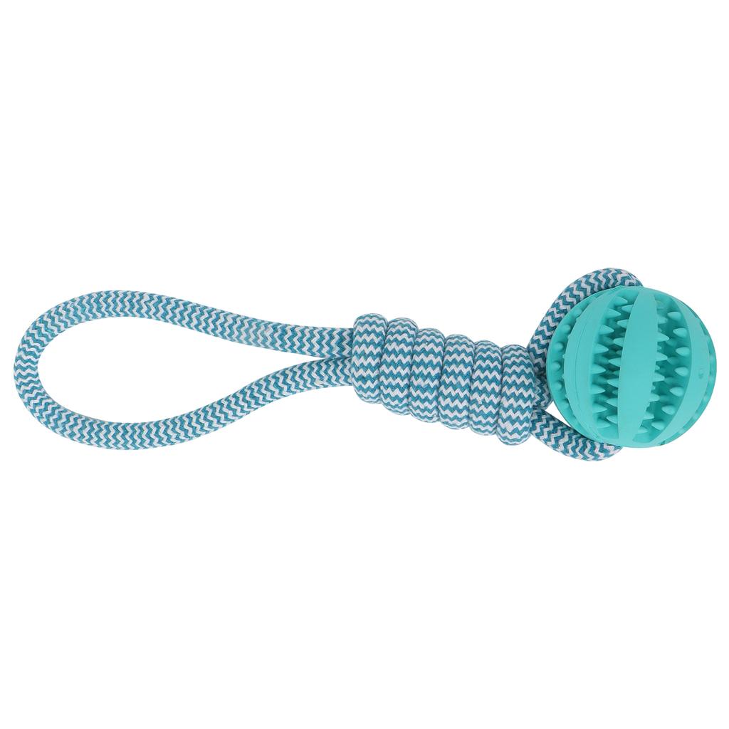 Cotton Rope Outdoor Ball Dog Leakage Clean Teething Rubber Chewing Toys Pet SupplyBlue