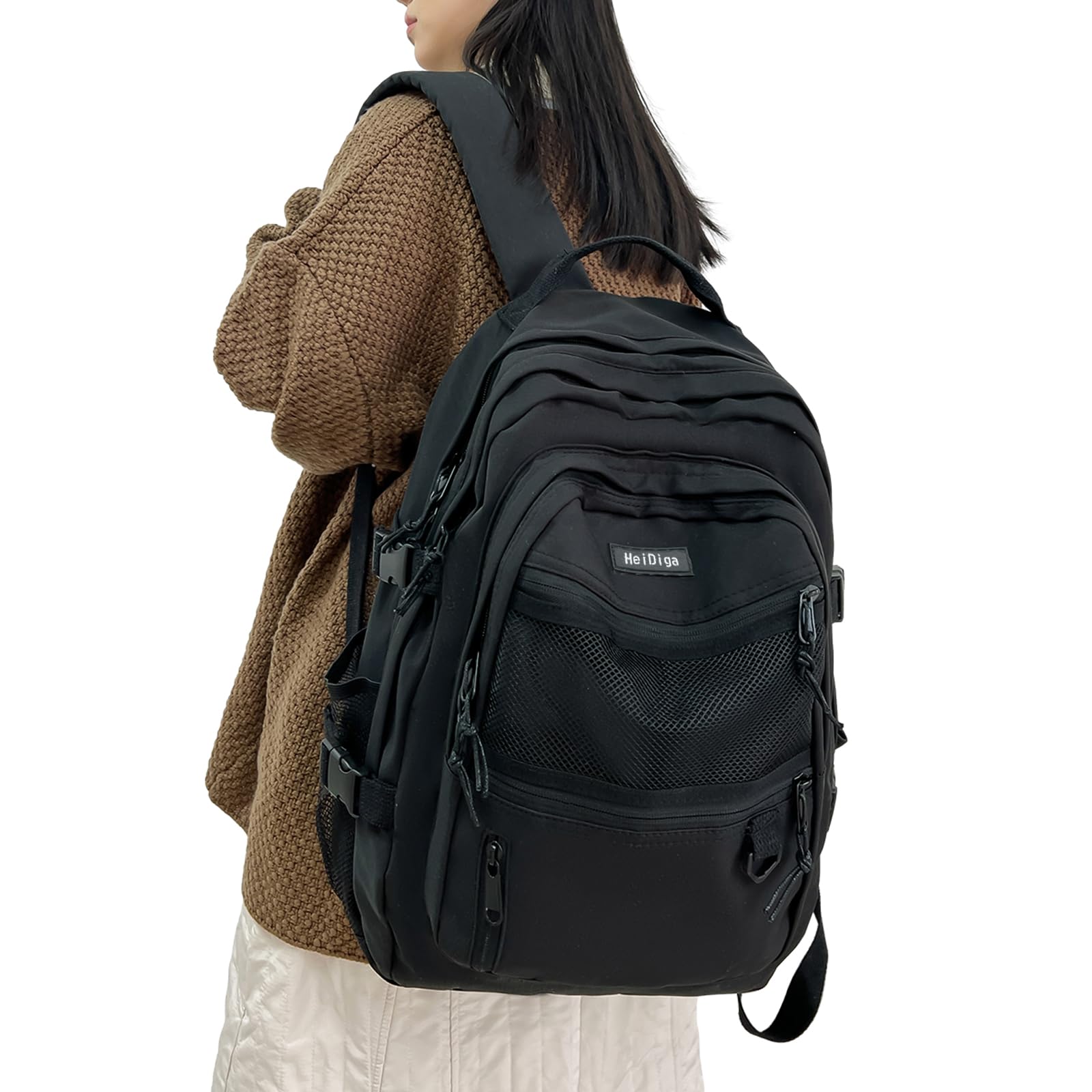 

Школьный Большой Старшая школа Город ПК Несколько Сетка Черный [HeiDiga] Женский Рюкзак, Легкий, Рюкзак, Вместимость, Водонепроницаемый, Корейский, Студент, Девочки,