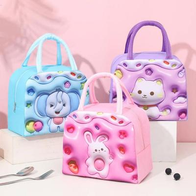 Sac à déjeuner Portable avec poignée robuste, dessin animé femmes enfants école boîte à déjeuner isolée thermique fourre-tout petit sac isotherme