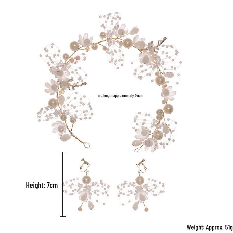 

Tuanming Свадебный и детский цветочный венок ручной работы белый