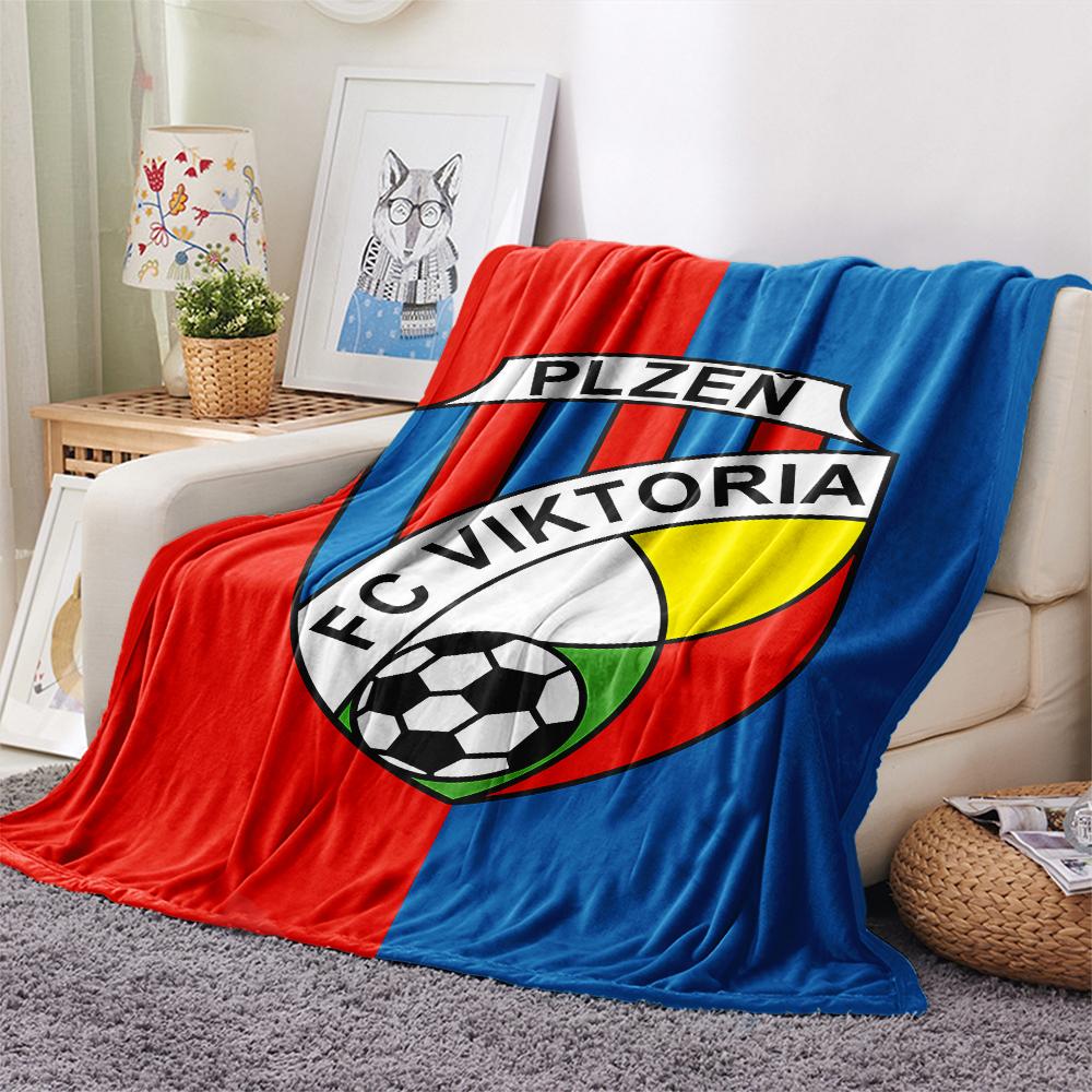 1pz Coperta in Flanella con Stampa FC Viktoria Plzen, Alta qualità per Tutte le Stagioni, Decorazione per la Casa, Calore e Comfort, Perfetta per Regali di Natale