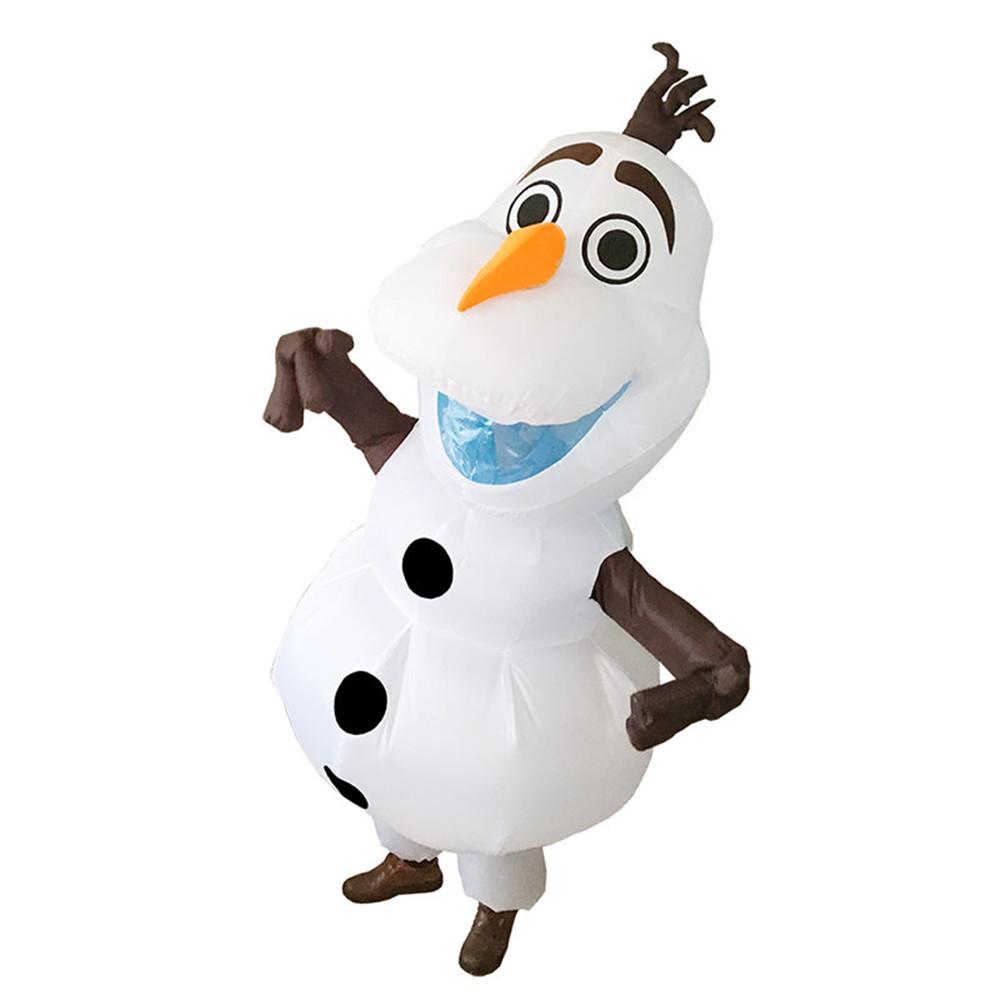 Olaf Frozen Snowman Cosplay Inflatable Costume Role Play Halloween Fashion Party