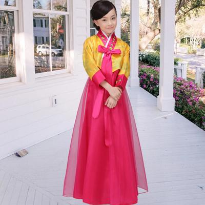 Yousheng 1 Set Korean Hanbok Girls Dance Costume Set Exquisite Embroidered Design Clothing for Performances Photography