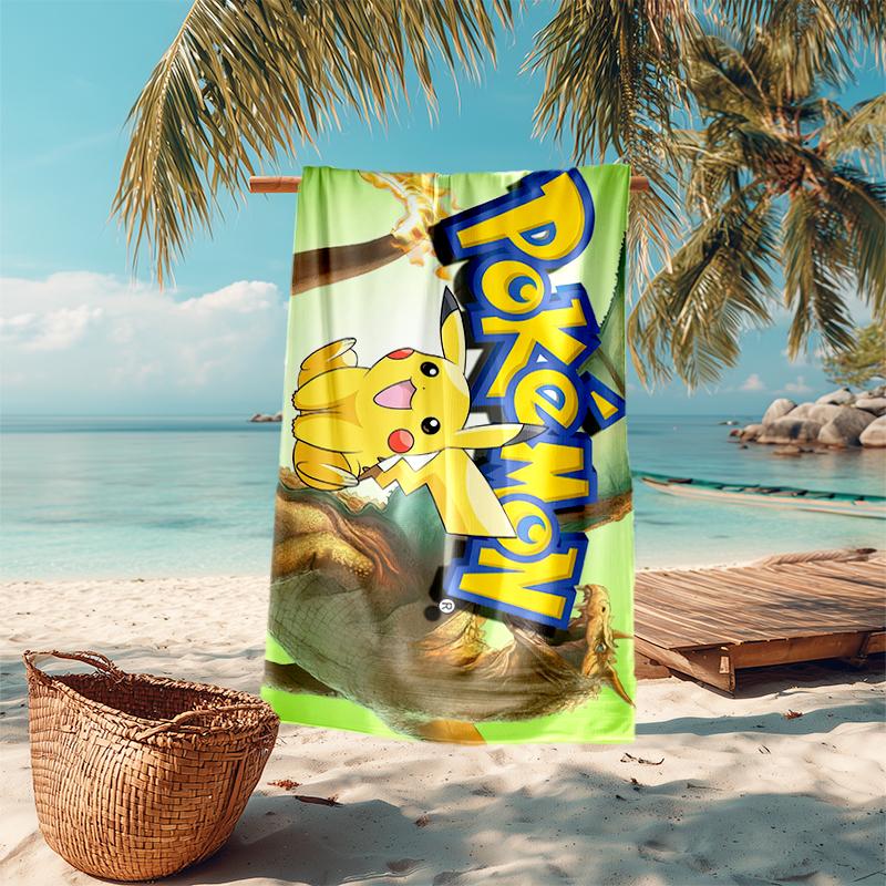 Pokémon beach towel Outdoor camping Beach towel for vacation swim Outdoor pool Absorbent bath towel
