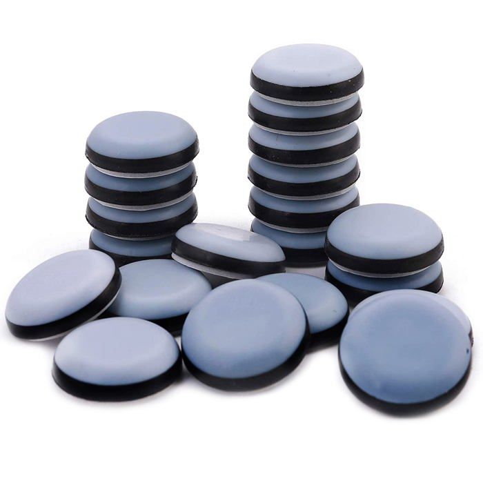 AIMOONSA 16 patins en téflon auto-adhésifs ronds 25 mm – glisseurs meubles (bleu)