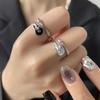 Music Note Guitar Ring Jewelry Niche Design Adjustable Index Rings for Women Statement Finger Wedding Valentine's