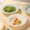 Linpan Cream White French Lace Ceramic Plate Set