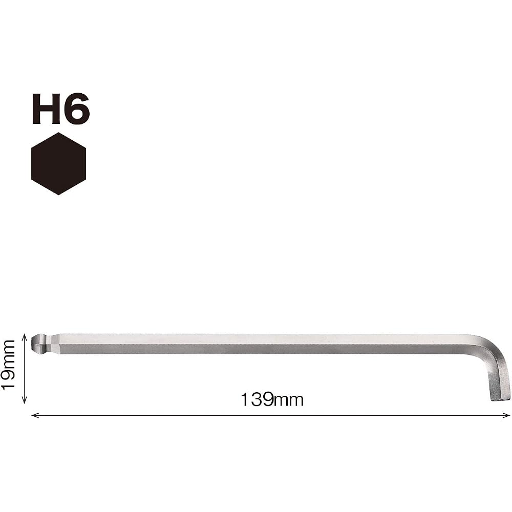 VESSEL (VESSEL) Hex Bar Ball Point L Type Wrench Short Shaft Opposite Side 6mm 8200BP