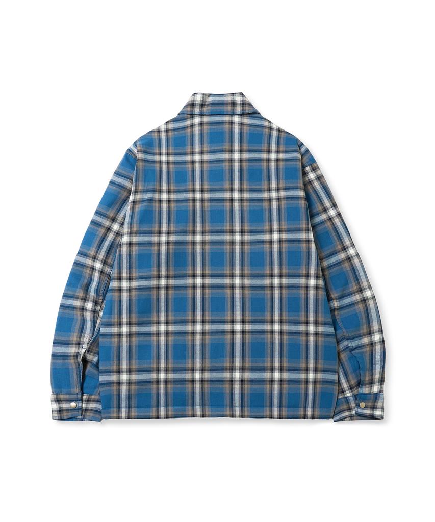 Annot Washed Check Zip-Up Jacket Blue
