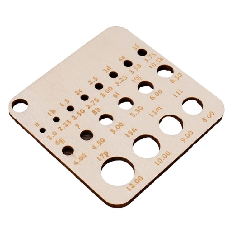 Wood Knitting Needle Gauge and Ruler Measuring Tool Crochet Accessories Knitting Needle Ruler