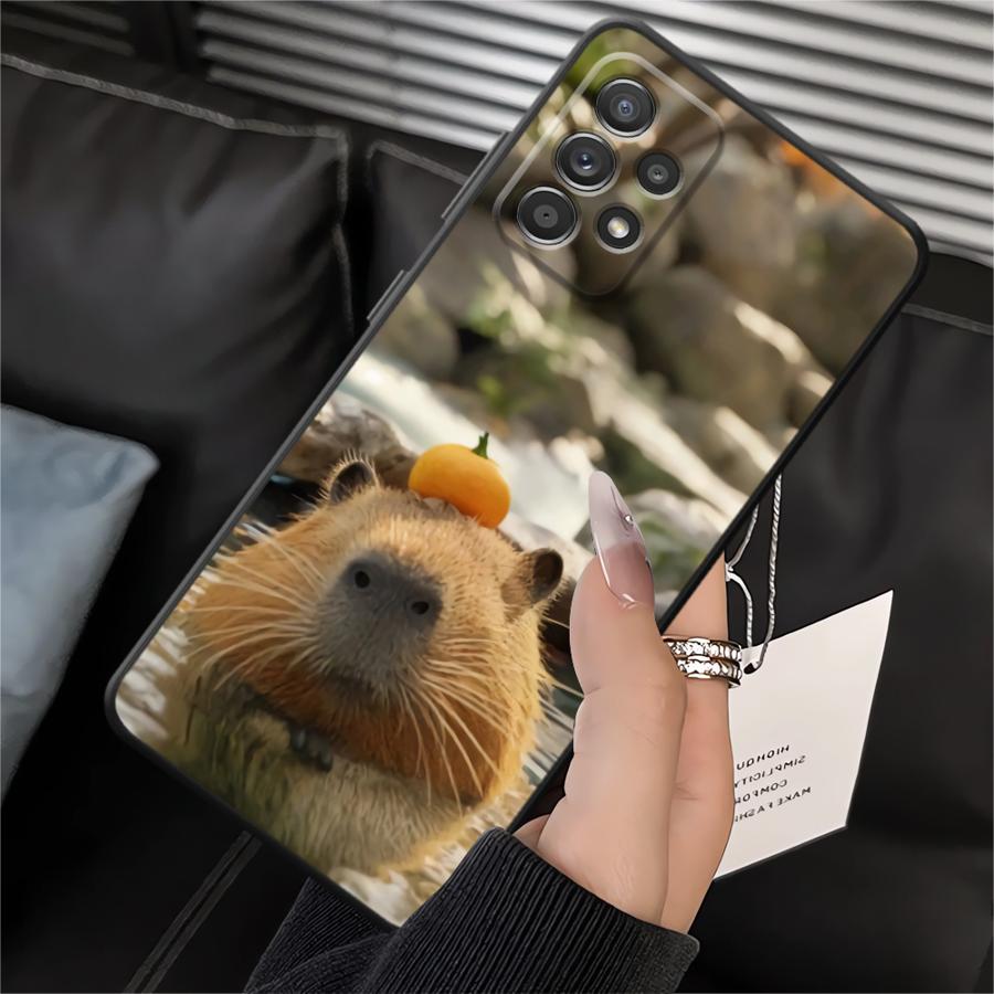 

Case for Samsung Galaxy A06 A01 A02 A03 A50 A70 A05 A04 A30 A40 A10 A20 Note 20 Ultra 9 10 Soft Back Phone Cover Cute Capybara Galaxy Note10+